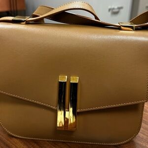 DeMellier Tan Crossbody Bag with Gold Accents